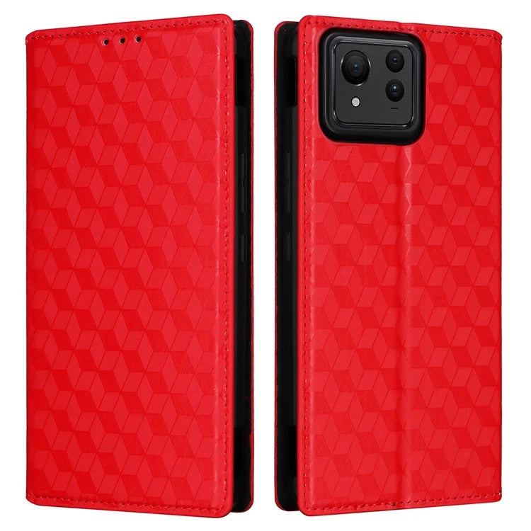 For Asus Zenfone 11 Ultra 5G Leather Wallet Case Rhombus Imprinted Protective Phone Cover
