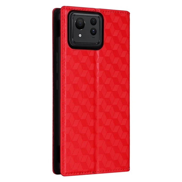 For Asus Zenfone 11 Ultra 5G Leather Wallet Case Rhombus Imprinted Protective Phone Cover