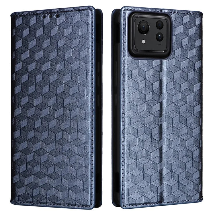 For Asus Zenfone 11 Ultra 5G Leather Wallet Case Rhombus Imprinted Protective Phone Cover
