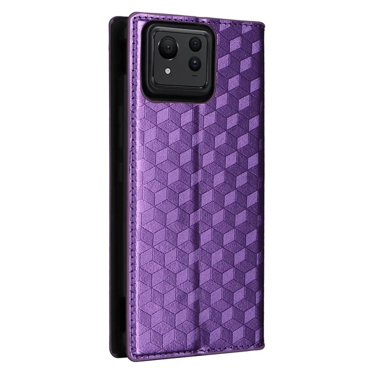 For Asus Zenfone 11 Ultra 5G Leather Wallet Case Rhombus Imprinted Protective Phone Cover