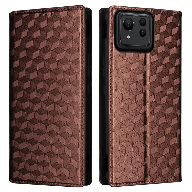 For Asus Zenfone 11 Ultra 5G Leather Wallet Case Rhombus Imprinted Protective Phone Cover