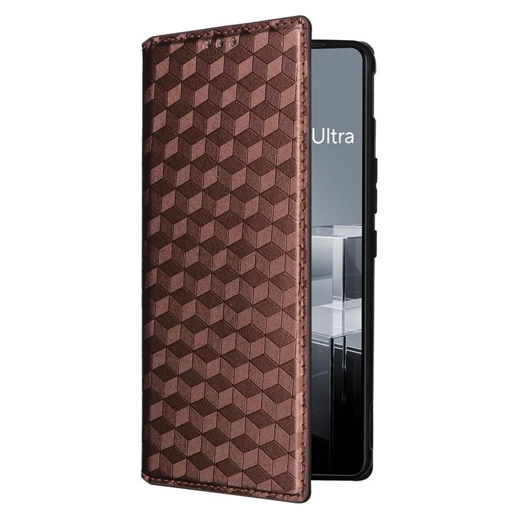 For Asus Zenfone 11 Ultra 5G Leather Wallet Case Rhombus Imprinted Protective Phone Cover
