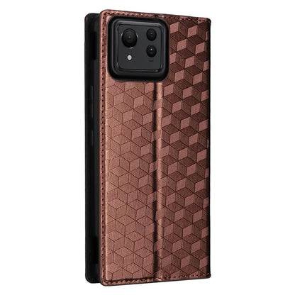 For Asus Zenfone 11 Ultra 5G Leather Wallet Case Rhombus Imprinted Protective Phone Cover
