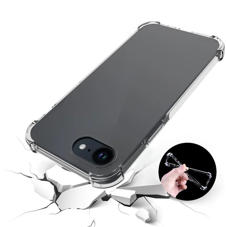 Clear Case for iPhone SE (2024) Shell Anti-Drop Flexible TPU Cover with Big Rear Lens Hole