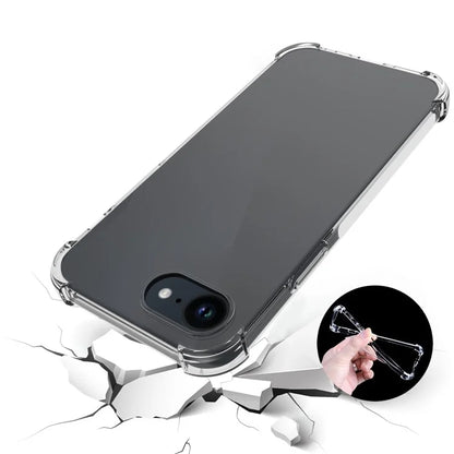 Clear Case for iPhone SE (2024) Shell Anti-Drop Flexible TPU Cover with Big Rear Lens Hole