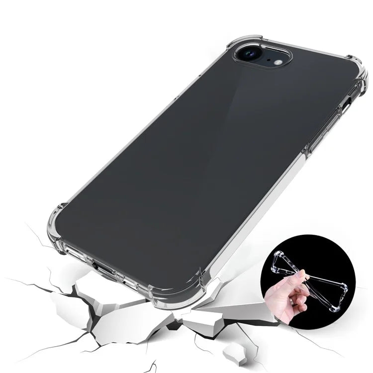Clear Case for iPhone SE (2024) Shell Anti-Drop Flexible TPU Cover with Big Rear Lens Hole
