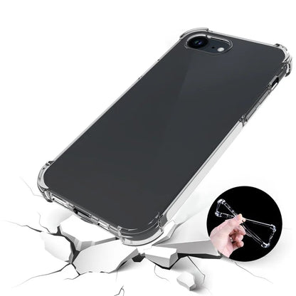 Clear Case for iPhone SE (2024) Shell Anti-Drop Flexible TPU Cover with Big Rear Lens Hole