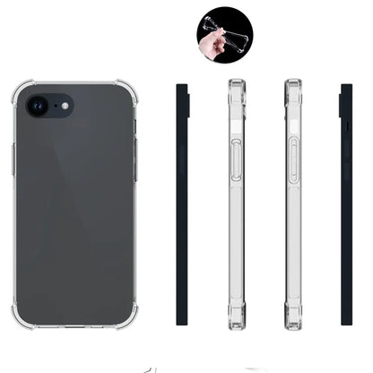 Clear Case for iPhone SE (2024) Shell Anti-Drop Flexible TPU Cover with Big Rear Lens Hole