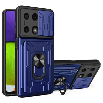For Xiaomi Redmi Note 13 Pro 4G / Poco M6 Pro 4G Case Lens Protection PC+TPU Card Slots Phone Cover
