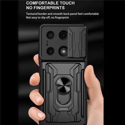 For Xiaomi Redmi Note 13 Pro 4G / Poco M6 Pro 4G Case Lens Protection PC+TPU Card Slots Phone Cover