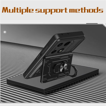For Xiaomi Redmi Note 13 Pro 4G / Poco M6 Pro 4G Case Lens Protection PC+TPU Card Slots Phone Cover