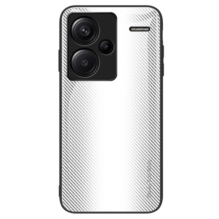 For Xiaomi Redmi Note 13 Pro+ 5G Case Tempered Glass+TPU Cover with Carbon Fiber Texture