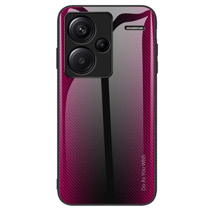 For Xiaomi Redmi Note 13 Pro+ 5G Case Tempered Glass+TPU Cover with Carbon Fiber Texture