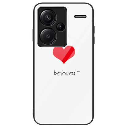 For Xiaomi Redmi Note 13 Pro+ 5G Cell Phone Cases Pattern Printing Tempered Glass+PC+TPU Shell