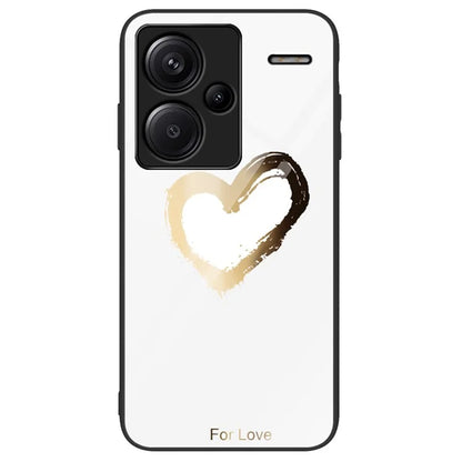 For Xiaomi Redmi Note 13 Pro+ 5G Cell Phone Cases Pattern Printing Tempered Glass+PC+TPU Shell