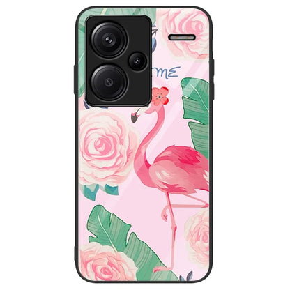 For Xiaomi Redmi Note 13 Pro+ 5G Cell Phone Cases Pattern Printing Tempered Glass+PC+TPU Shell