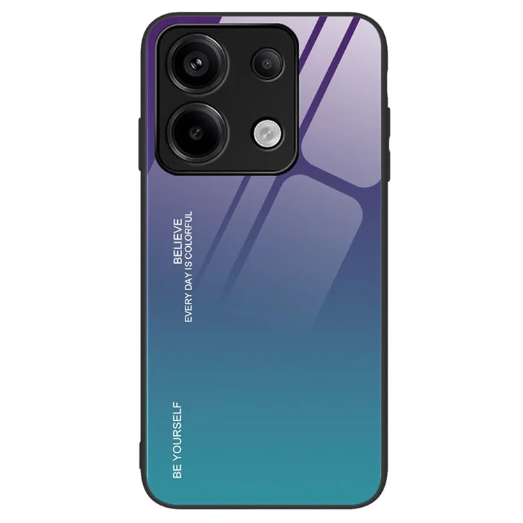 For Xiaomi Redmi Note 13 Pro 5G / Poco X6 5G Case Gradient Tempered Glass+PC+TPU Phone Cover