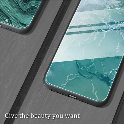 ForXiaomi Redmi Note 13 Pro 5G / Poco X6 5G Case Tempered Glass Back Phone Cover with Marble Pattern