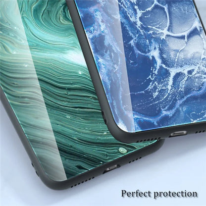 ForXiaomi Redmi Note 13 Pro 5G / Poco X6 5G Case Tempered Glass Back Phone Cover with Marble Pattern