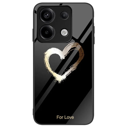 Phone Case for Xiaomi Redmi Note 13 Pro 5G / Poco X6 5G Cover Pattern Printing Tempered Glass+PC+TPU Shell