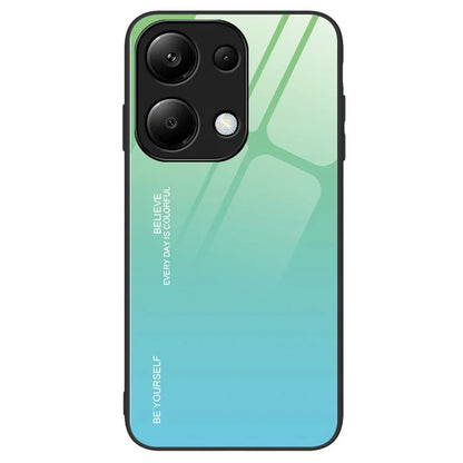 For Xiaomi Redmi Note 13 Pro 4G / Poco M6 Pro 4G Cell Phone Case Tempered Glass+PC+TPU Gradient Cover