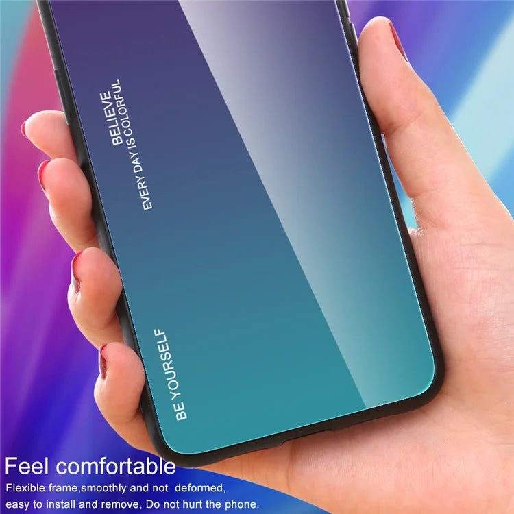 For Xiaomi Redmi Note 13 Pro 4G / Poco M6 Pro 4G Cell Phone Case Tempered Glass+PC+TPU Gradient Cover