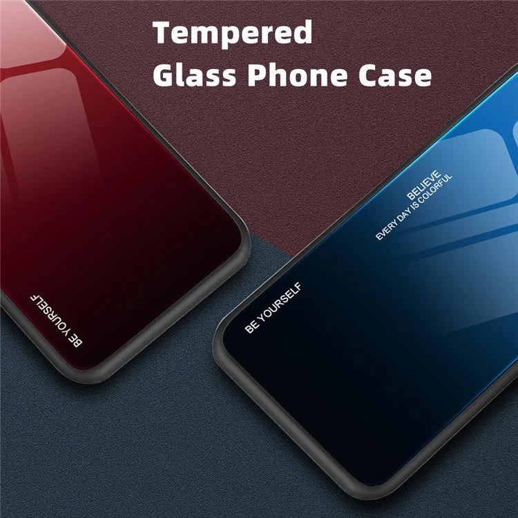 For Xiaomi Redmi Note 13 Pro 4G / Poco M6 Pro 4G Cell Phone Case Tempered Glass+PC+TPU Gradient Cover