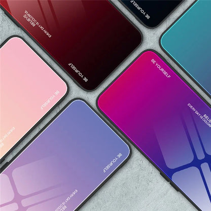 For Xiaomi Redmi Note 13 Pro 4G / Poco M6 Pro 4G Cell Phone Case Tempered Glass+PC+TPU Gradient Cover