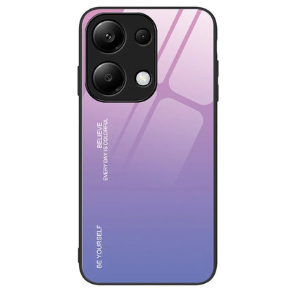 For Xiaomi Redmi Note 13 Pro 4G / Poco M6 Pro 4G Cell Phone Case Tempered Glass+PC+TPU Gradient Cover