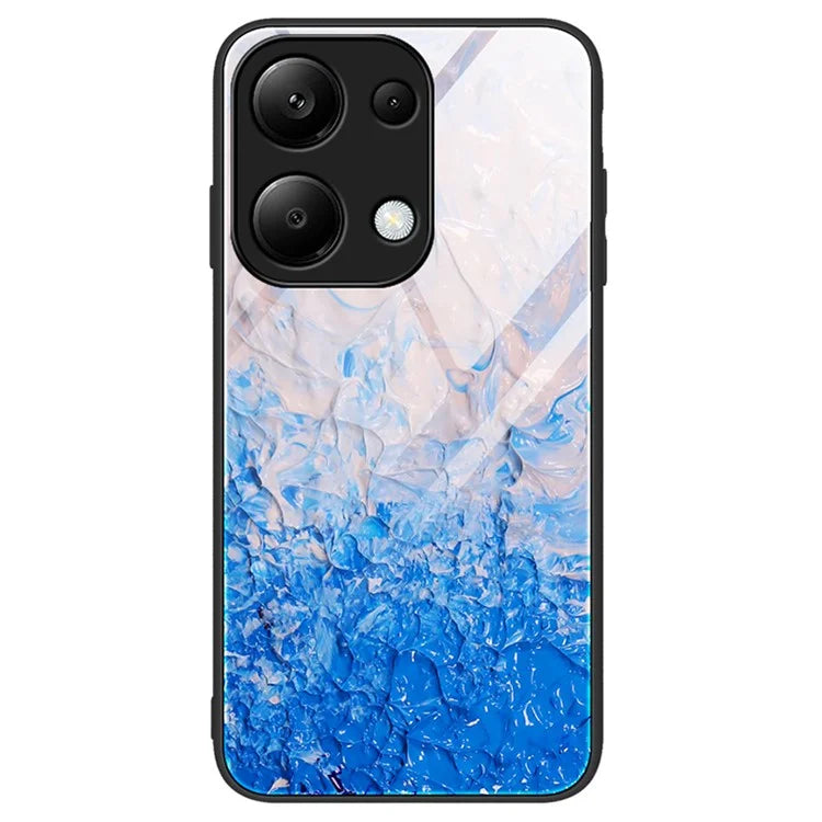 For Xiaomi Redmi Note 13 Pro 4G / Poco M6 Pro 4G Case Marble Pattern Tempered Glass Phone Back Protector