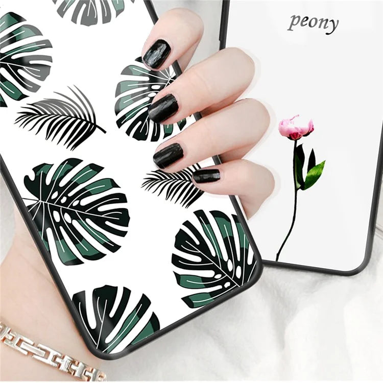 For Xiaomi Redmi Note 13 Pro 4G / Poco M6 Pro 4G Phone Cover Pattern Printing Tempered Glass+PC+TPU Case