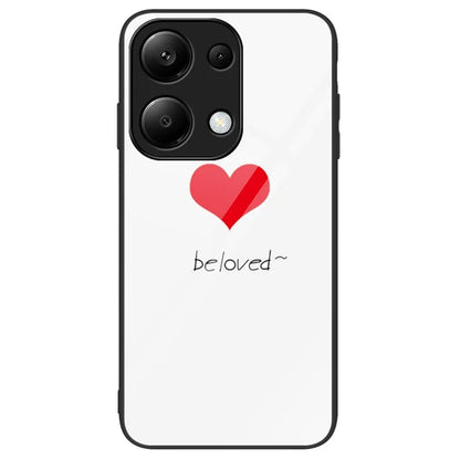 For Xiaomi Redmi Note 13 Pro 4G / Poco M6 Pro 4G Phone Cover Pattern Printing Tempered Glass+PC+TPU Case