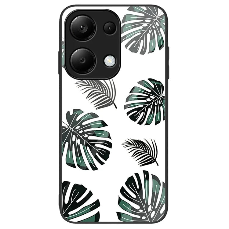 For Xiaomi Redmi Note 13 Pro 4G / Poco M6 Pro 4G Phone Cover Pattern Printing Tempered Glass+PC+TPU Case