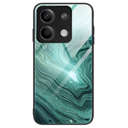 For Xiaomi Redmi Note 13 5G Case Anti-Scratch Marble Pattern Tempered Glass Back Cover