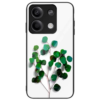 For Xiaomi Redmi Note 13 5G Tempered Glass Back Cover Pattern PC+TPU Protective Phone Case