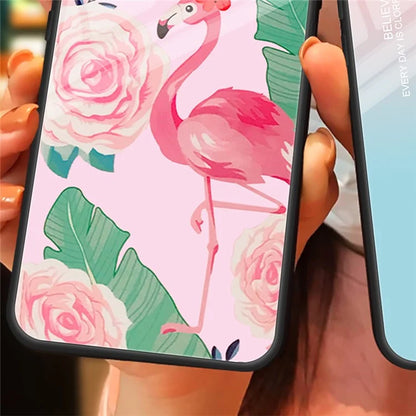 For Xiaomi Redmi Note 13 5G Tempered Glass Back Cover Pattern PC+TPU Protective Phone Case