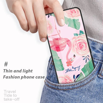 For Xiaomi Redmi Note 13 5G Tempered Glass Back Cover Pattern PC+TPU Protective Phone Case