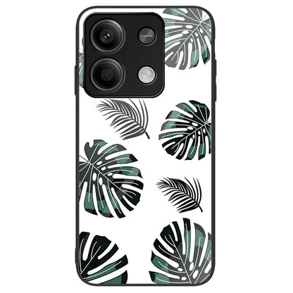For Xiaomi Redmi Note 13 5G Tempered Glass Back Cover Pattern PC+TPU Protective Phone Case