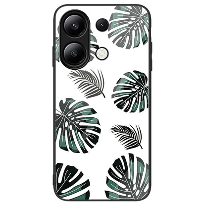 For Xiaomi Redmi Note 13 4G Case Pattern Printing Tempered Glass+PC+TPU Phone Cover