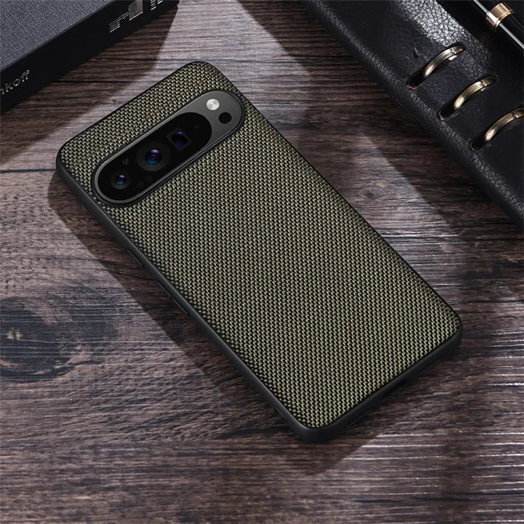 For Google Pixel 9 Pro Case Nylon Coated TPU Dual Layer Armor Phone Cover