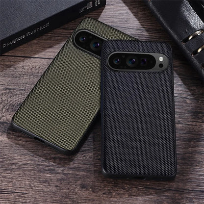 For Google Pixel 9 Pro Case Nylon Coated TPU Dual Layer Armor Phone Cover