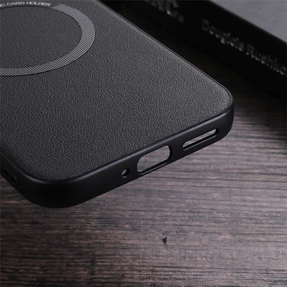 For Google Pixel 9 Pro Magnetic Case PU Leather+TPU Scratch-Resistant Back Cover