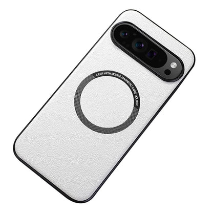 For Google Pixel 9 Pro Magnetic Case PU Leather+TPU Scratch-Resistant Back Cover