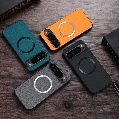 For Google Pixel 9 Case Soft TPU Cloth Texture Magnetic Phone Cover