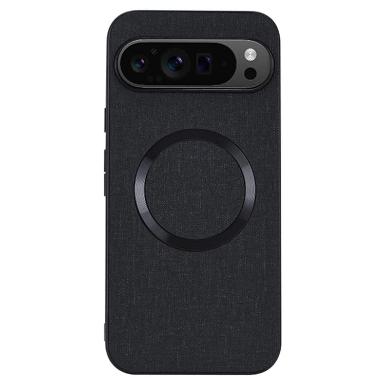 For Google Pixel 9 Case Soft TPU Cloth Texture Magnetic Phone Cover