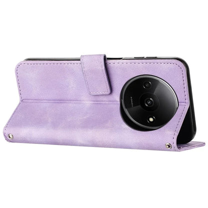 For Xiaomi Redmi A3 Leather Case Triangle Imprinted Anti-Dorp Phone Cover with Stand