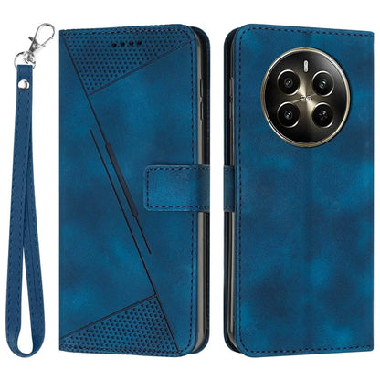 For Realme 12 Pro 5G / 12+ 5G Leather Case Triangle Imprinted Wallet Phone Cover