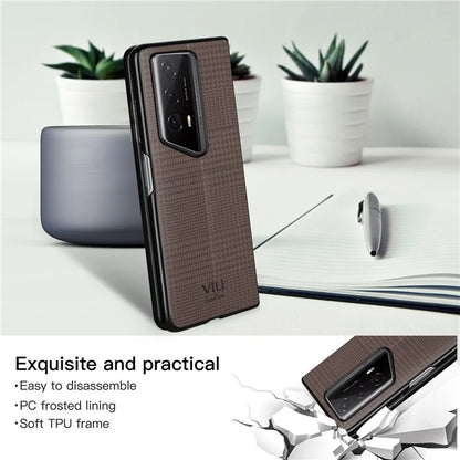 VILI TH Series for Honor Magic V2 RSR Porsche Design Cover PU Leather Coated PC+TPU Anti-fall Back Case