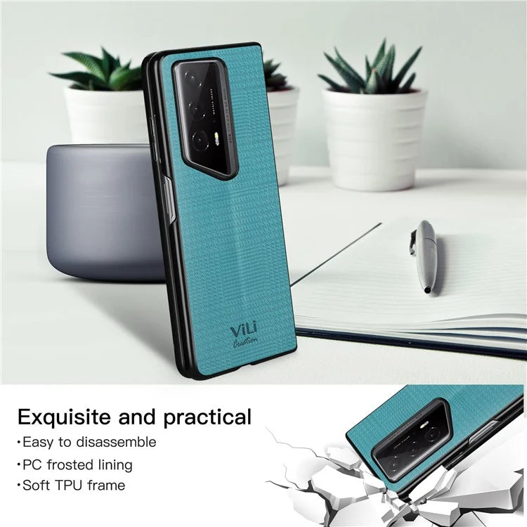 VILI TH Series for Honor Magic V2 RSR Porsche Design Cover PU Leather Coated PC+TPU Anti-fall Back Case