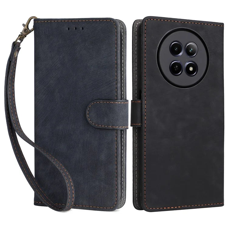 For Realme 12 / 12x 5G Case with Hand Strap RFID Blocking Wallet Leather Cover